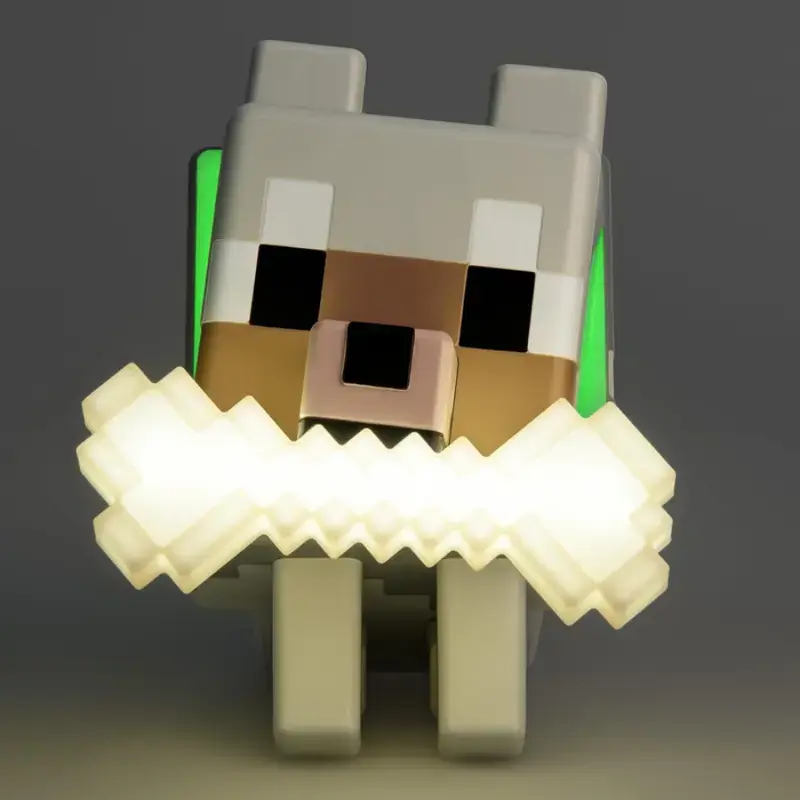 Wolf-Themed Pixel Aesthetic Indoor Gaming Lamp for Boys, Halloween Gift, 5-Color LED Fun Light, Touch Tap Control, Plug-Free Battery Powered, Animal Room Decor, Kids' Birthday Gift