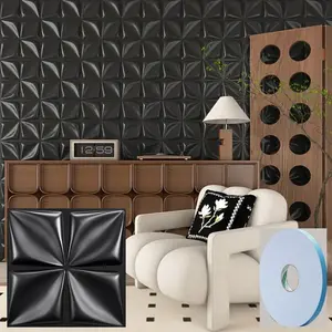 FLOLEOPA PVC Plastic 3D Wall Panels, Waterproof and Fire-Resistant, 11.8x11.8 inches, Approx. 1mm Thickness. Ideal for Living Rooms, Bedrooms, Hotels, Offices, Game Rooms, and TV Feature Walls. Modern Home Decor Vinyl. Includes Installation Accessories.