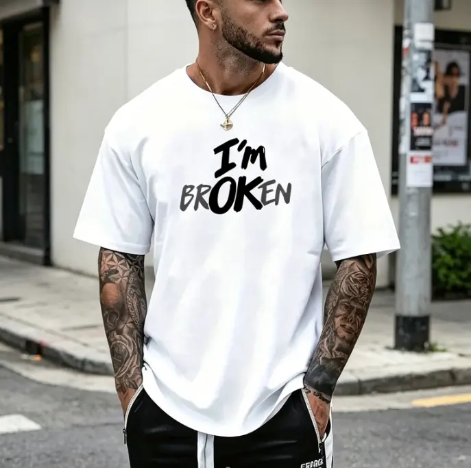 Men's Plain Heavyweight Cotton Round Neck Short-Sleeve T-Shirt - Casual Minimalist Top, Soft Breathable Fabric for All-Day Comfort, All-Season Menswear, All Seasons, Crew Neck, Minimalist Menswear