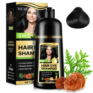 Yecuce3in1 Hair Dye Shampoo, 500ML, Natural Colorant Dye, Natural Herbal Coloring, Quick Color, Gentle Non-Irritating, Suitable for Men and Women, Hair Touch Up For Roots