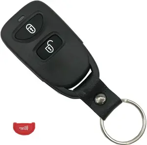 Replacement Key Fob Case Shell Fit for Hyundai Accent Elantra Sonata Tucson/Kia Rio Sorento Soul Spectra Sportage Tucson Forte Optima Keyless Entry Remote Key Housing Outer Cover 2 Button + Panic (1)