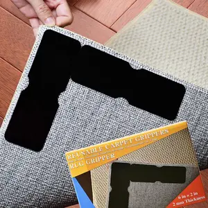 Rug Tape, 4 count Rug Corner Grippers, Double-Sided  Carpet Tape, Washable Non-Slip Rug Pads,  Adhesive Rug Grippers, Rug Tape for Hardwood Floors Without Causing