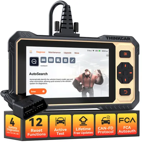 【toolupgrade 】THINKCAR 662 OBD2 Scanner,Car Diagnostic Tool with Bidirectional Active Test,Car Scanner Engine ABS SRS Transmission,Scanner for Car with 12 Reset,CAN FD & FCA SGW,Lifetime Free Update