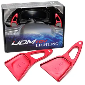 iJDMTOY Racing Sports Red Aluminum Larger Paddle Shifter Extension For 2022-25 Chevrolet Silverado GMC Sierra 1500, Buick Regal Enclave Envision, etc