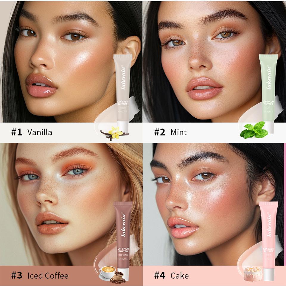 4 PCS Lip Glossy Butter Balm Set, Tinted Lip Balm Instant Moisture and Hydration Lip Gloss, Long Lasting Hydrating Glow Reviver Lip Care Oil, Christmas Makeup Gift for Women