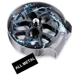 Cup Washer for Sink, 9-Hole Jet Cup Rinser Sink Attachment for Kitchen Sink, Stainless Steel Glass Cleaner for Sink, Bottle Rinser for Jeep Design