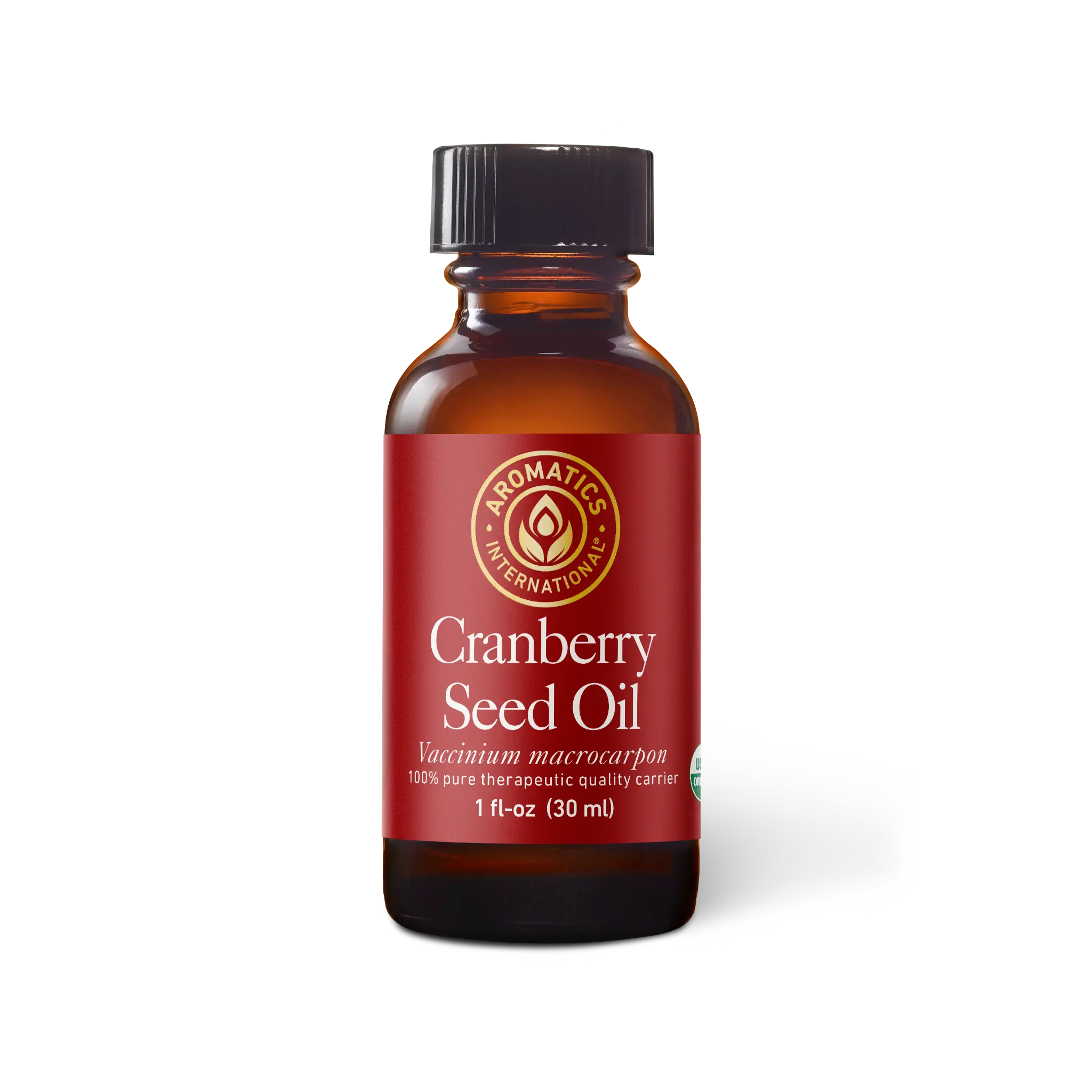 Aromatics International Cranberry Seed Oil 100% Pure Therapeutic Quality Carrier Oil for Body Care & Wellness Ultra-Light Silky Texture 1 fl oz 30 ml