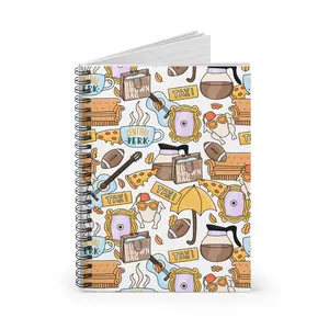 Adorable Sitcom Themed Illustration Notebook, Rule Lined Notebook, Perfect Unique Gift, Gifts for Fans, Stocking Stuffers, Gift Basket, Holiday Gifting, Season of Giving, Great for Journaling & Note-Taking! 90s shows, Christmas Gift Ideas, Gifts for Her
