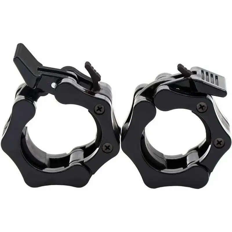 2Pcs Quick Release Barbell Clamps - 25/50mm Spin Lock Collars, Spring Powered Reinforced Plastic Weight Bar Clips, Strength Training Equipment for Functional Training Workout, Fits Standard Bars, Weightlifting