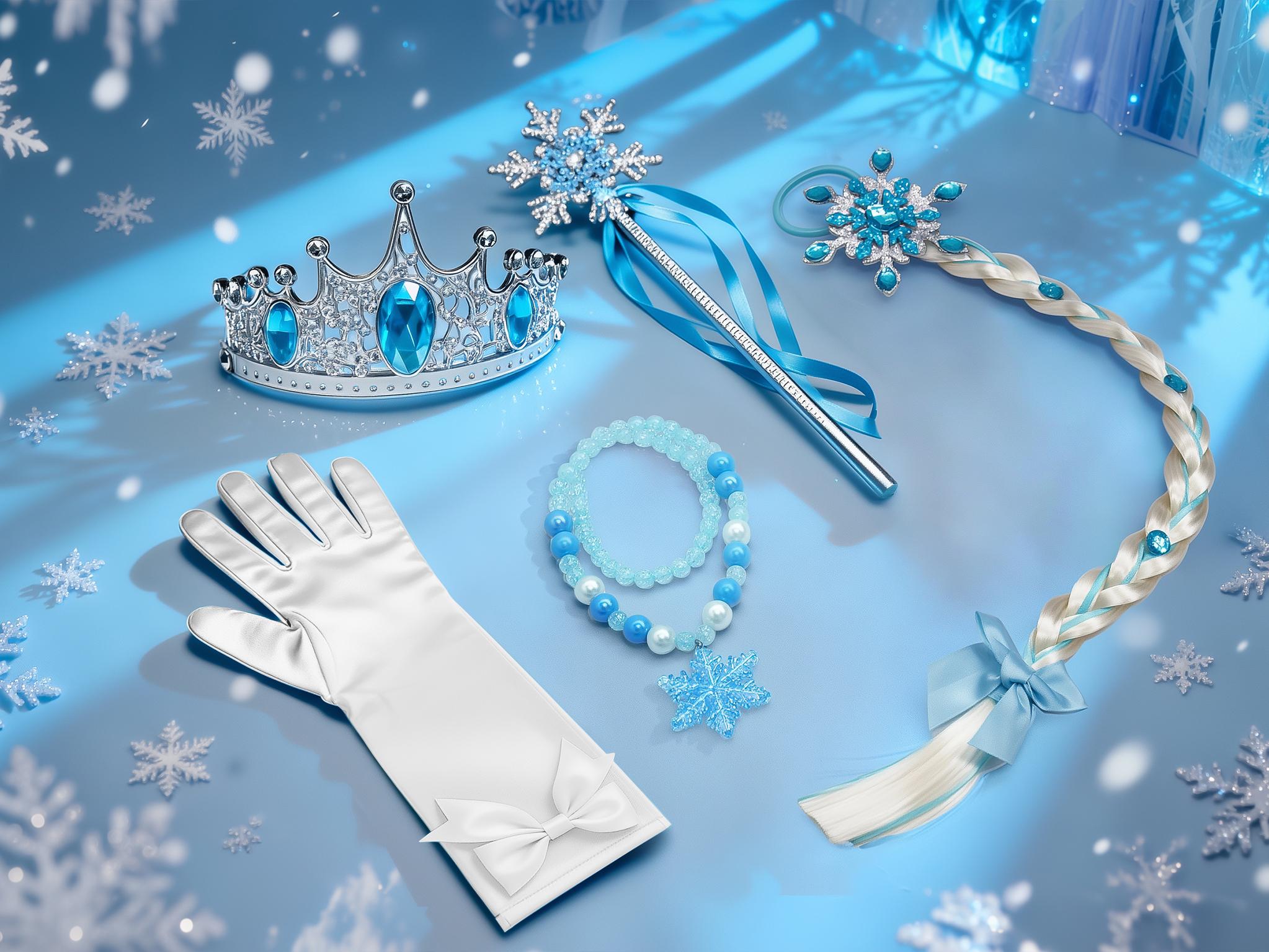 UPORPOR White Light-Up Princess Dress for Girls 100+ LED Modes Music Sync Christmas Halloween Ice Princess Costume with Accessories, Ages 3-9, No Battery Included UPORPOR White Light-Up Princess Dress for Girls 100+ LED Modes Music Sync Christmas Halloween Ice Princess Costume with Accessories, Ages 3-9, No Battery Included
