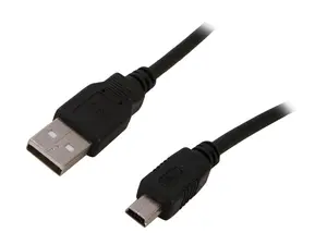 Nippon Labs MINIUSB-6 6 ft. USB 2.0 Type A Male to USB Type B Adapter Male Cable, Black