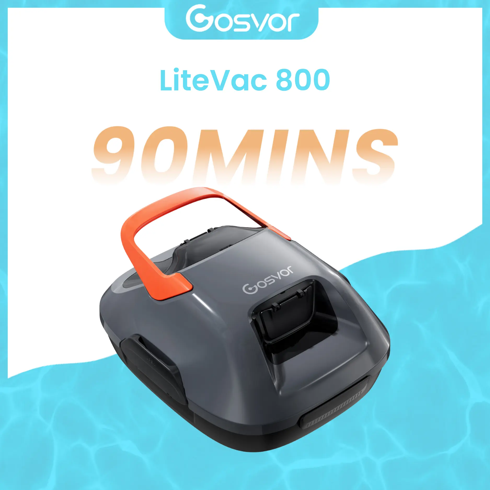 (FLAT Bottom ONLY.) Cordless Robotic Pool Cleaner, Lasts 90 Min, Automatic Vacuum for Above-Ground Pools up to 860 Sq.ft, Portable, Self-Parking #smartliving