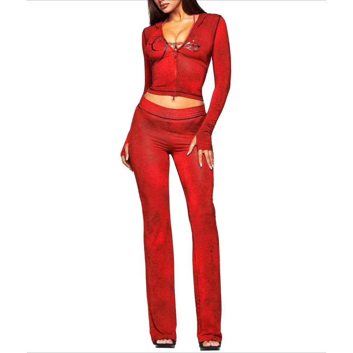 Women's Hoodie Set  - RED SERPENTINE