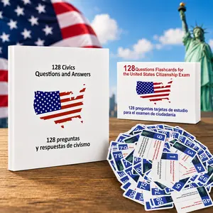 2026 US Citizenship Flash Cards: Study Guide: American Citizenship (Spanish & English). 2026 USCIS 128 Questions and Answers Flash Cards