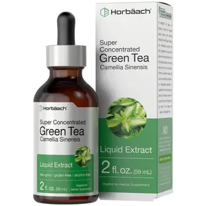 Horbäach Green Tea Extract Liquid | 2 Fl Oz | Alcohol Free, Vegetarian Tincture | Super Concentrated Supplement | Non-GMO, Gluten Free