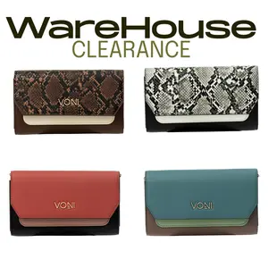 Live Party Brittany Wallet -  Vegan Leather with Chain Strap & Zipper Closure 6 Card Slots