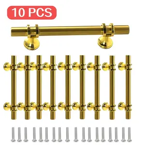 10 PCS Vintage Luxury Cabinet Handles Door Knob, Elegant Metal Finish, Dual Ring Decorative Details, Ideal for High-End Home Decor