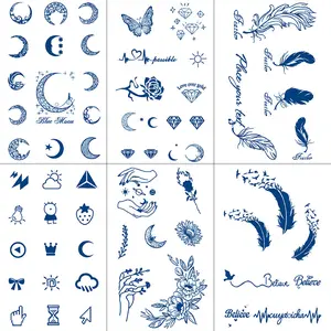 6 Pcs Fruit Juice Tattoo Stickers, Non-Reflective Temporary Finger Arm Tattoos, Fresh Small Design for Daily Wear