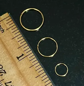 1pc Solid 14kt Gold Hinged Segment Ring Septum Nose Ring Helix Cartilage Clicker