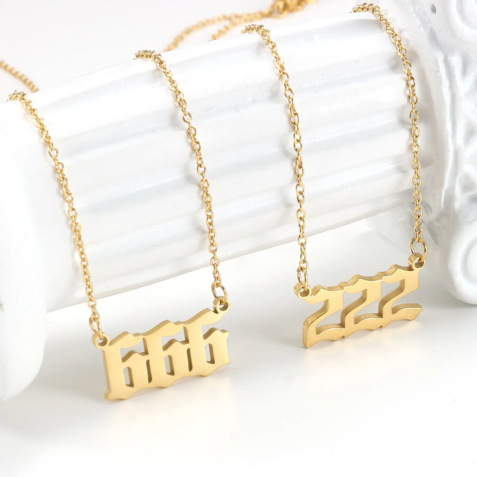 Fashion Number Necklace for Women Dainty Gold Plated Number Necklace Numerology Jewelry Gifts for Women