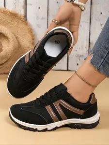 Women's Comfortable Laced Sports Shoes, Lightweight Multifunctional Casual Sneakers, Anti-Slip Rubber Sole, Perfect for Running, Hiking, Driving