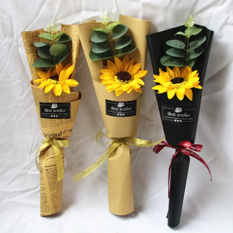 Single Sunflower Bouquet for Graduation, Perfect Graduation Gift, Valentine's Day Present, Classmate Souvenir, Includes One Sunflower