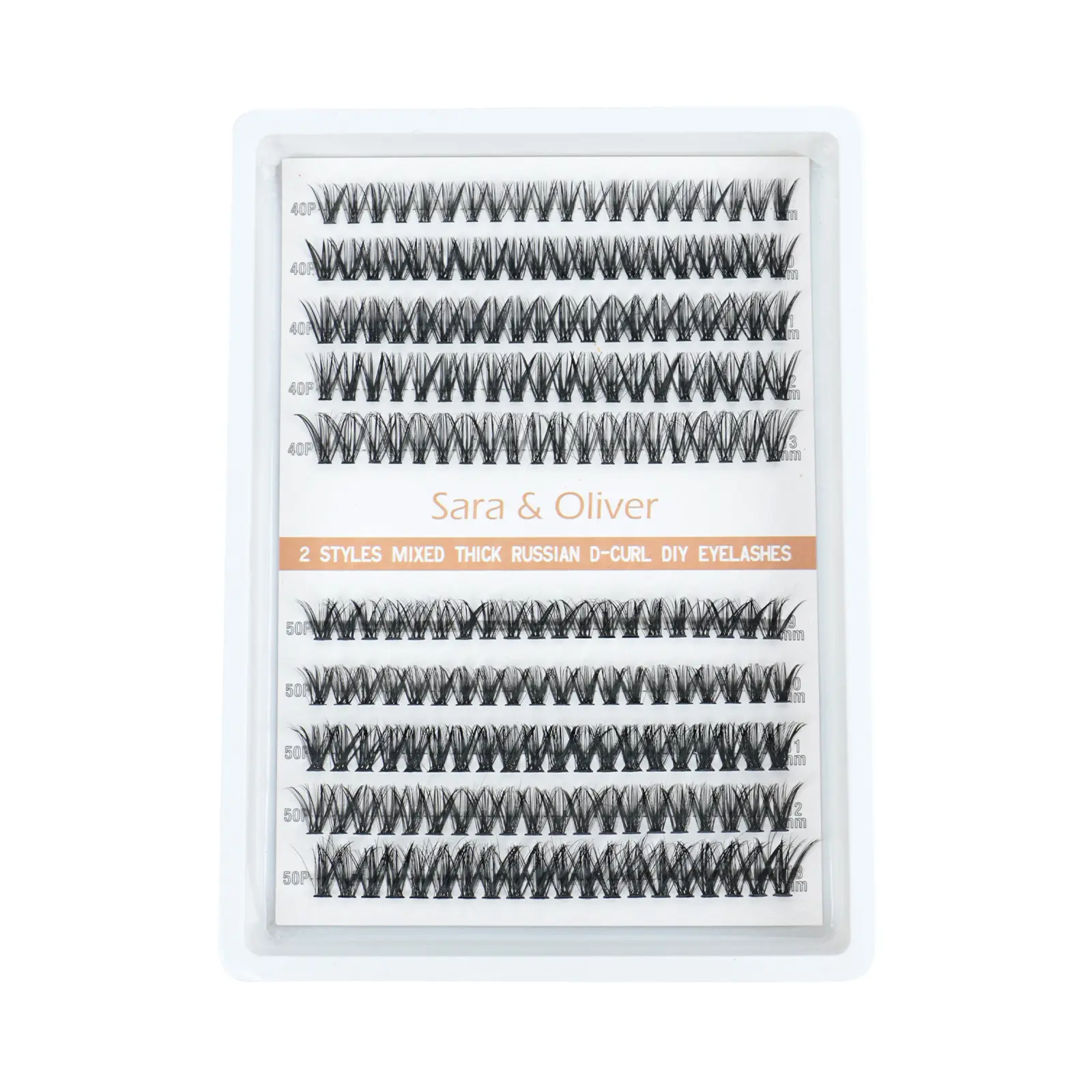 Sara&Oliver 3D Fluffy Cluster Kit 200 PCS Eyelashes 9mm-13mm DIY