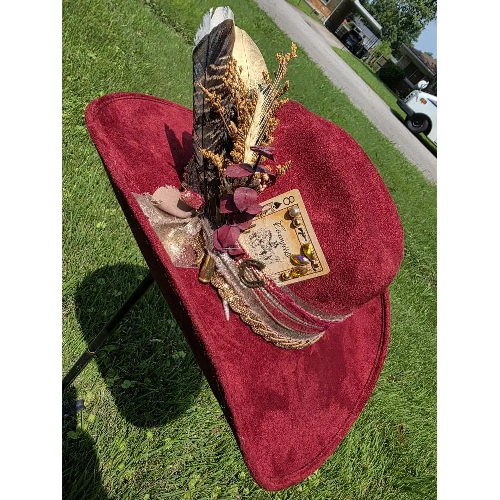 Brim & Bling Custom Cowboy Hat in Burgundy  Medium or Large