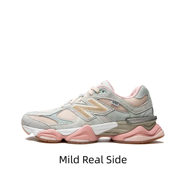 Pastel Mint Pink Vintage Retro Trainers Soft Fuzzy Suede Breathable Hollow Mesh Upper Multi-Tone Layered Foam Platform Outsole Fresh Daily Athleisure Footwear