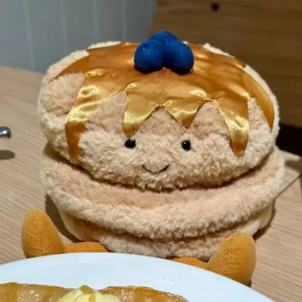 Jellycat Fran Pancakes Plush Toy, Amuseables Breakfast Stuffed Animal, Super Soft Pancake Plush Gift for All, Keychain