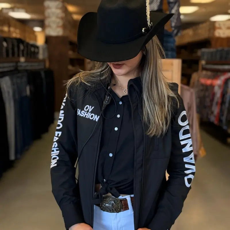 Women vest black ov