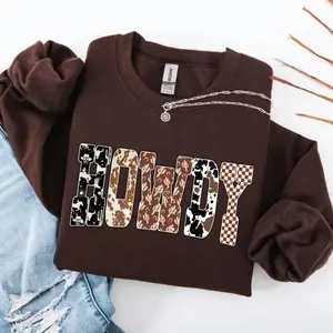 Howdy Western Sweatshirt, western clothing, western cowgirl stuff, rodeo western outfit women, western graphic tees women, country concert outfits, western clothes tops, western shirts for women, women’s clothing merch shirts