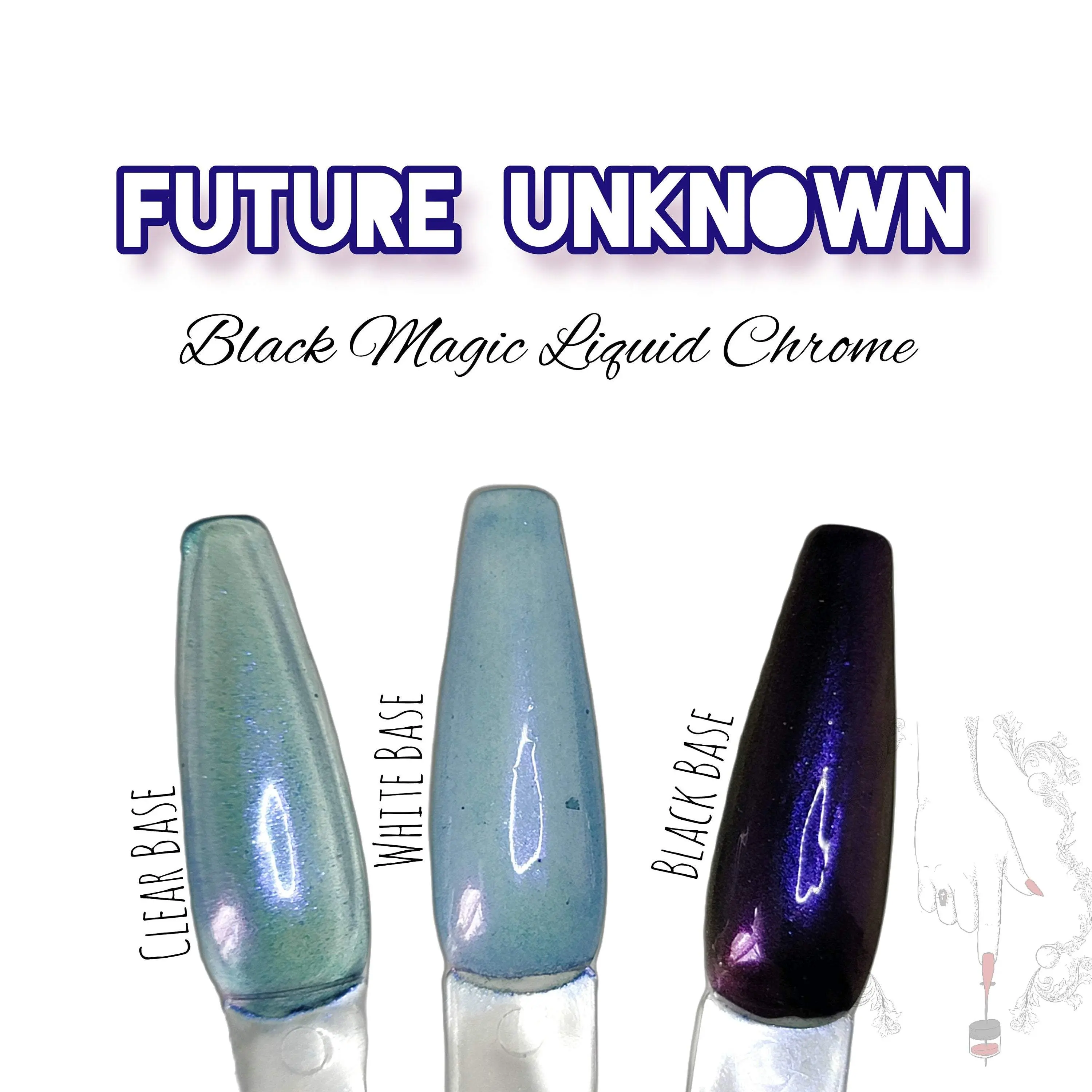 Future Unknown - Purple/Red/Blue Chameleon Liquid Chrome, Color Shifting Chrome, Chroming Liquid for Nails