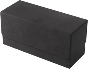 Gamegenic The Academic 133+ XL Premium Deck Box | Double-Sleeved Card Storage | Card Game Protector | Holds Up to 122 Cards Plus Game Accessories | Black/Black Color