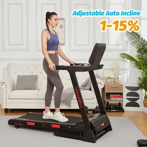 【GARVEE】Foldable Home Treadmill with Auto Incline, Heart Rate Monitor, 3.5HP Quiet Motor, 8.7 MPH Speed, Shuttle Controls, 48"x18" Running Surface for Effective Cardio Workouts