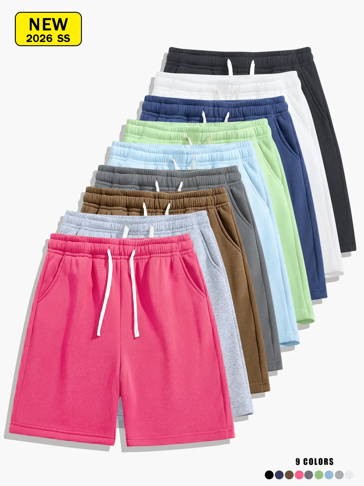 Men’s summer casual knit shorts, loose straight cut, skin-friendly, comfortable, and breathable—suitable for running, fitness, and other outdoor activities.