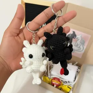 Handmade Crochet Dragon Keychain, Dragon Plush, Couple keychain, Valentine Gift