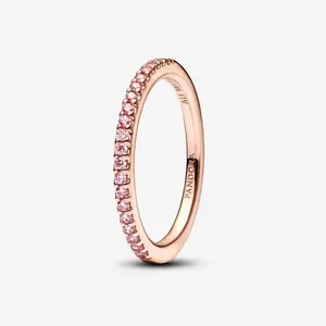 Pandora Timeless Sparkling Pink Band Ring