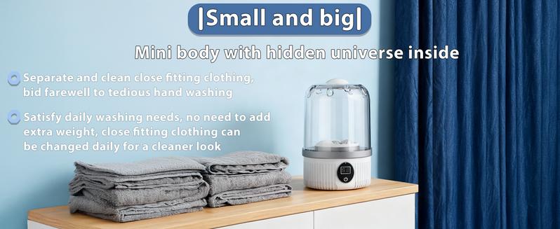 【Latest Products】Wireless Mini Washing Machine, Rechargeable Portable Underwear Washing Machine, 3L Extra Large Capacity, Suitable for Travel,Apartment,Camping 【Latest Products】Wireless Mini Washing Machine, Rechargeable Portable Underwear Washing Machine, 3L Extra Large Capacity, Suitable for Travel,Apartment,Camping
