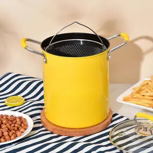 3.2QT Stainless Steel Multicooker Set with Frying Basket and Glass Lid - Non-stick Frying Pan, Deep Pan, Pasta Pan, Milk Pan, Steamer for Induction Stove and Gas Stove