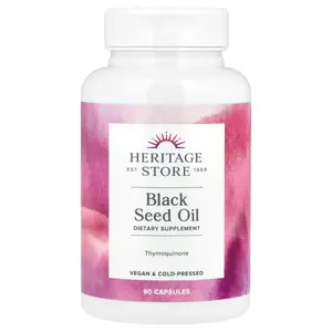 Heritage Store Black Seed Oil, 90 Capsules (650 mg per Capsule)