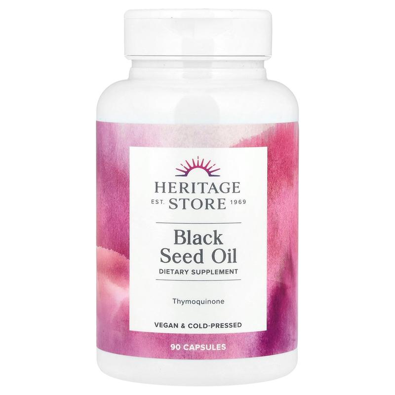 Heritage Store Black Seed Oil, 90 Capsules (650 mg per Capsule)