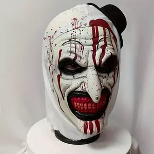 Trendy Latex Clown Hooded Mask for Halloween and Horror Theme Parties, Fashionable Synthetic Latex for Unique Costumes