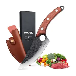 Dream Reach Huusk Viking Chef Set: High Carbon Forged Knives w/Sheath (BBQ/Camping/Kitchen) - Premium Christmas/Thanksgiving Gift