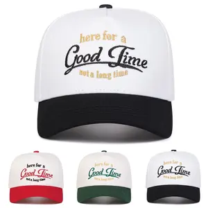 Unisex GOOD TIME Letter Embroidery Baseball Caps Spring Autumn Outdoor Adjustable Casual Hats Dad Hat Sunscreen Hat Travel Tourism Beach Vacation