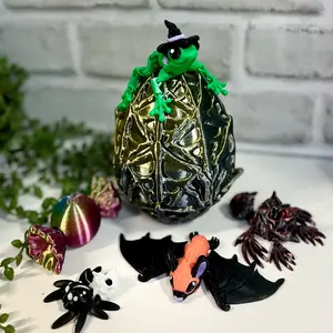 5 Pack Halloween Critters Mystery Egg - 3D Printed Flexi Critters Bundle