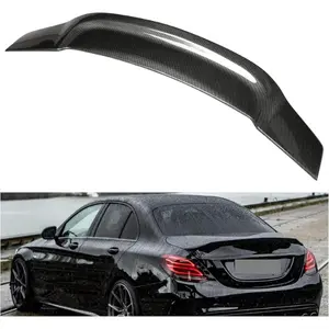 Duckbill Spoiler Wing Compatible with 2008-2014 Mercedes Benz W204 C-Class C180 C200 C250 C300 C350 C63 All Sedan Models Tail Wing Rear Trunk Lid ABS Plastic (Carbon Fiber Color)