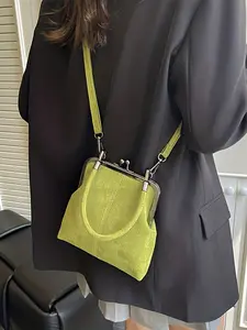 Vintage Style Women's Patchwork Handbag, Synthetic Leather Crossbody Bag, Snap Closure, Adjustable Strap, Lightweight Urban Tote, Perfect Gift