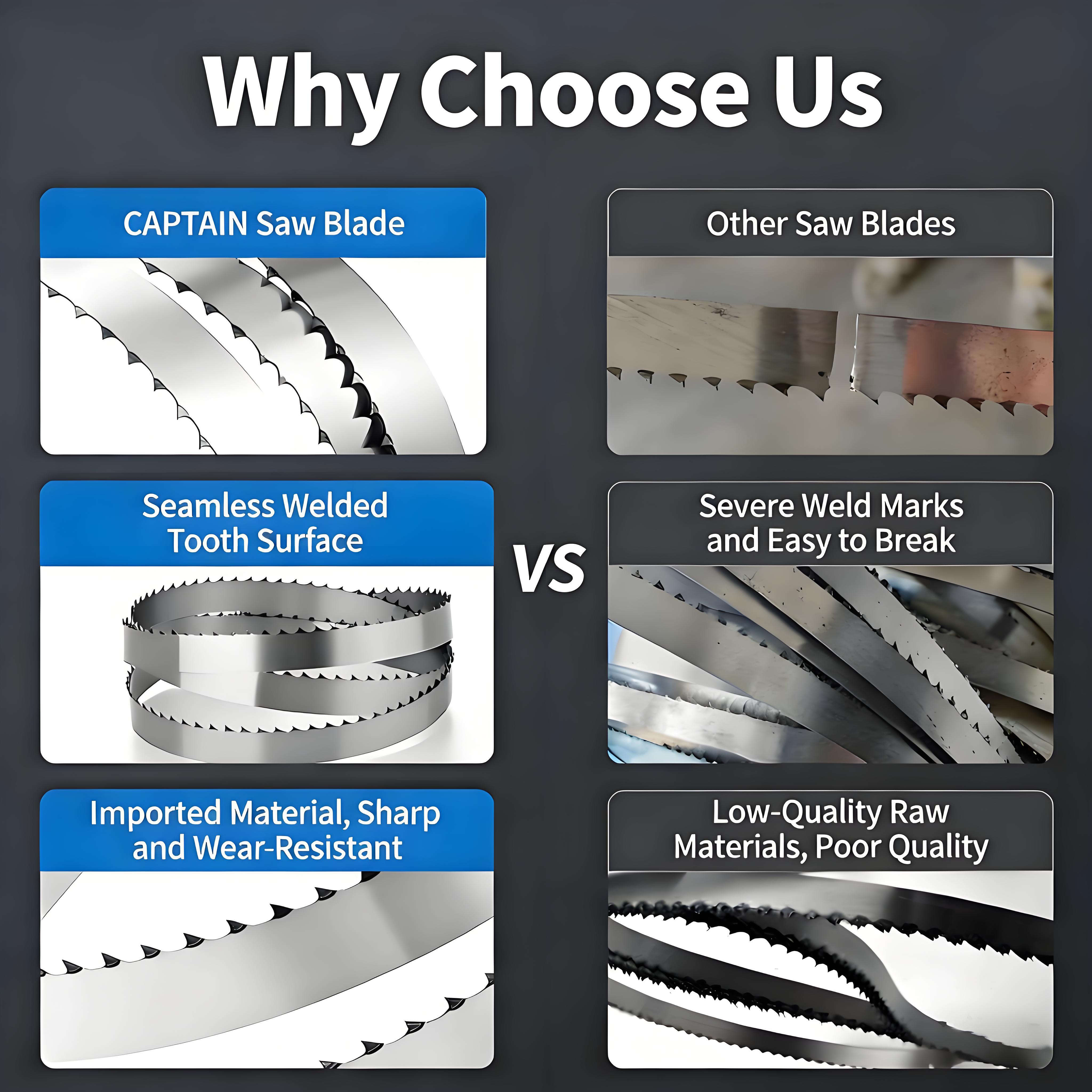 CAPTAIN Custom M42 Bimetal Band Saw Blades 3505mm, Industrial Cutting for Metal, Wood, Aluminum Profiles and Bone, OEM Supported