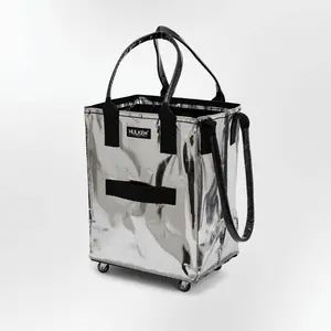 HULKEN Original Rolling Tote Bag Medium Silver